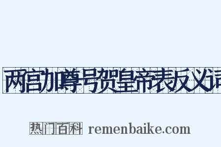 两宫加尊号贺皇帝表反义词是什么意思的图片